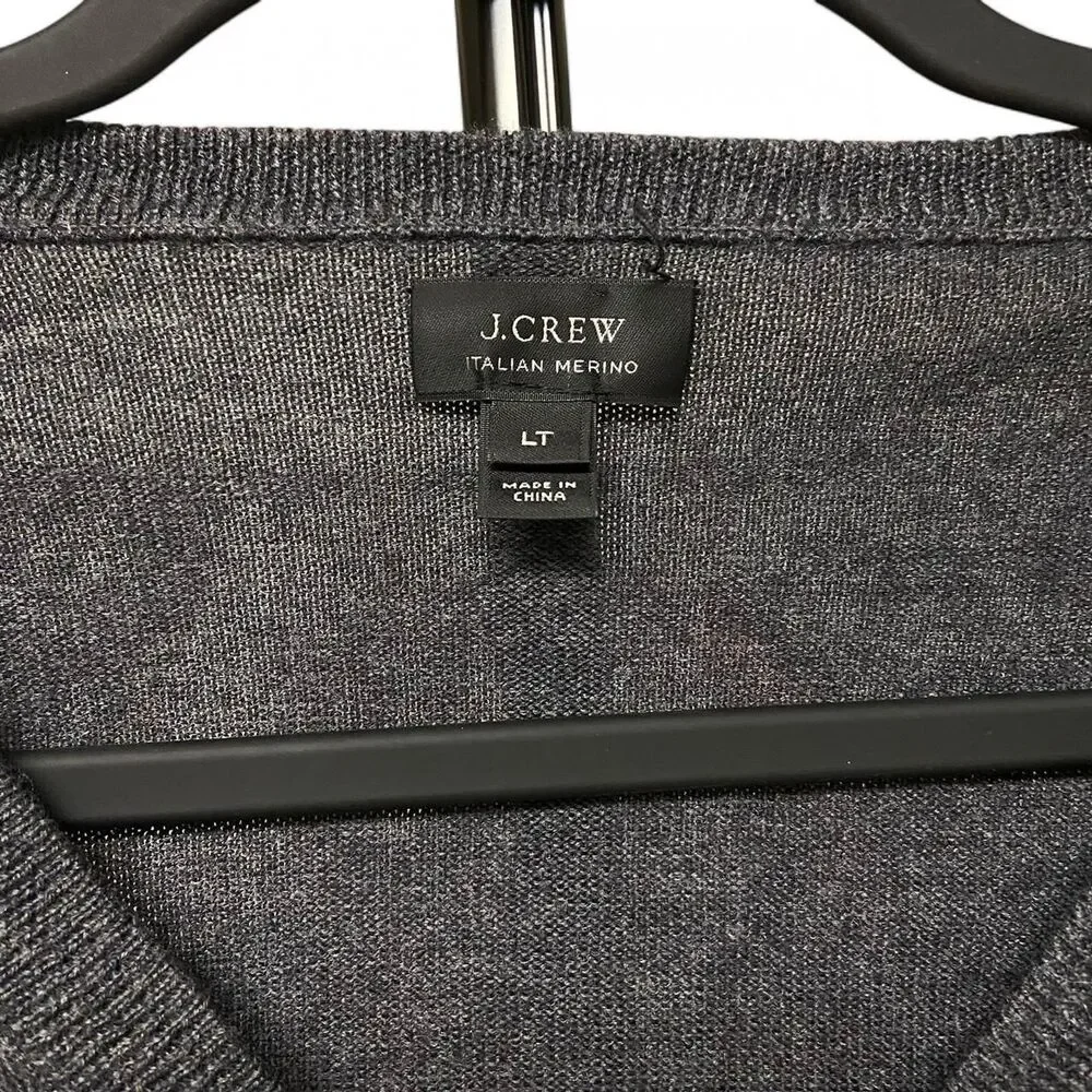 J. Crew grey wool Vneckline sweater size LT